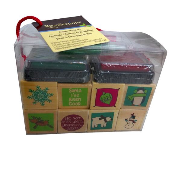 Recollections Rubber Stamp Set Whimsical Christmas New - Picture 1 of 6